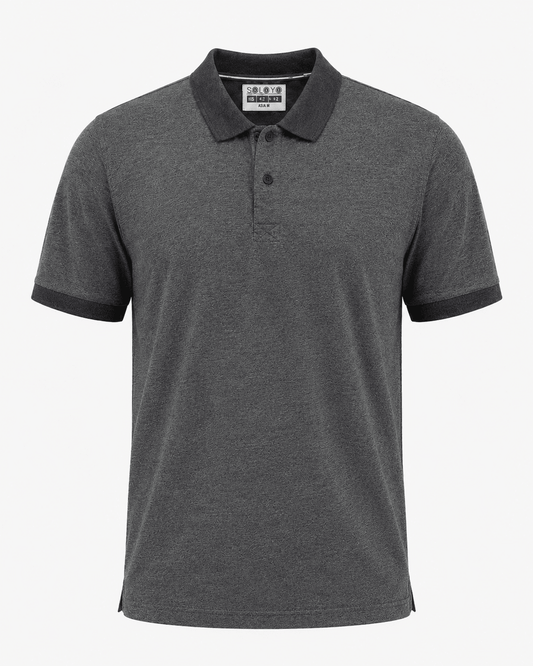Signature Charcoal Polo Shirt for Men - SoloYo
