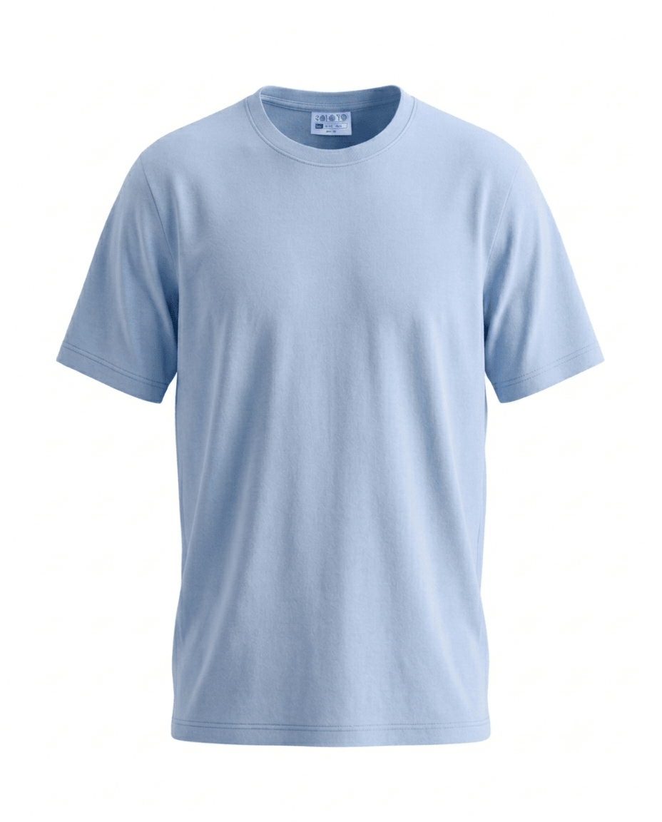 Sky Blue Cotton T-Shirt for Men | Soft, Stylish & Premium Fit | Soloyo